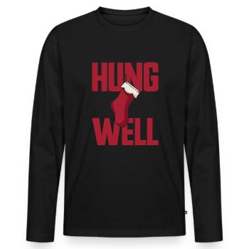Hung Well Christmas Stocking Raunchy Men's - Men's Premium Organic Long Sleeve Shirt - black - Front - Nico (187cm)