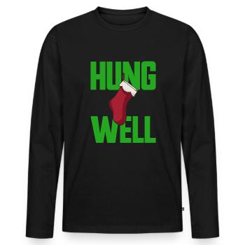 Hung Well Christmas Stocking Raunchy Men's - Men's Premium Organic Long Sleeve Shirt - black - Front - Nico (187cm)