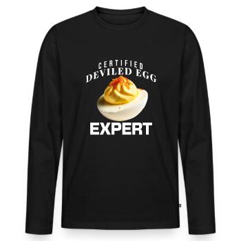 Zertifizierter Deviled Egg Expert Lustiges Ernteda - Männer Premium Bio Langarmshirt - Schwarz - Vorne - Nico (187cm)