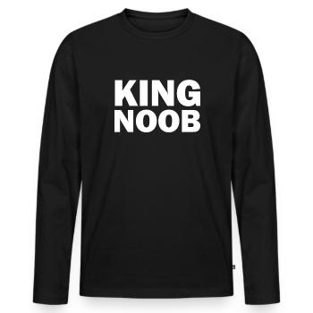 King Noob Videospiele Neuer Gamer King Noob - Männer Premium Bio Langarmshirt - Schwarz - Vorne - Nico (187cm)