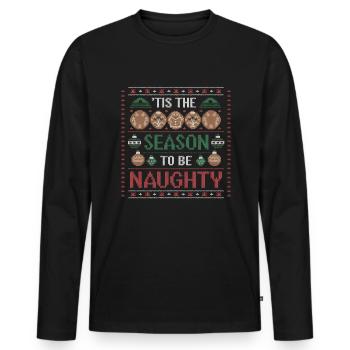 C’est l’heure des vilains cookies Noëlfr - T-shirt manches longues Premium bio Homme - noir - Devant - Nico (187cm)