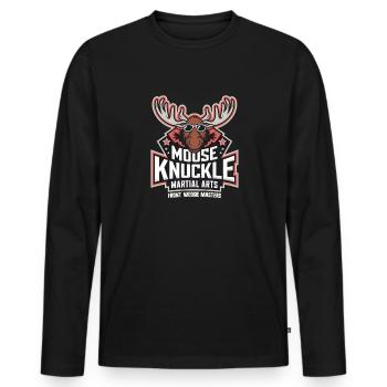 Mosses Knuckle Martial Arts Adult Humor Moose - Men's Premium Organic Long Sleeve Shirt - black - Front - Nico (187cm)