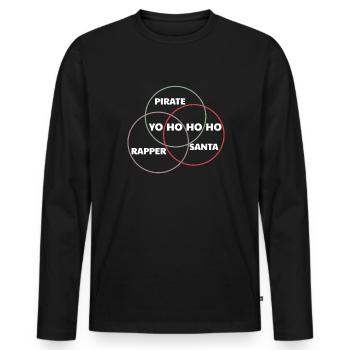 Yo Ho Ho Ho Piraten-Rapper Weihnachtskarte - Männer Premium Bio Langarmshirt - Schwarz - Vorne - Nico (187cm)
