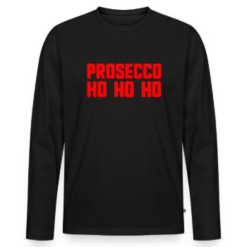 Prosecco Ho Ho Ho Fête de Noël Prosecco - T-shirt manches longues Premium bio Homme - noir - Devant - Nico (187cm)