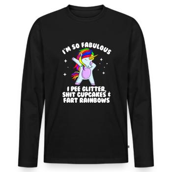 Ich bin so fabelhaftes Einhorn-Sarkasmus-Frauen-Ei - Männer Premium Bio Langarmshirt - Schwarz - Vorne - Nico (187cm)