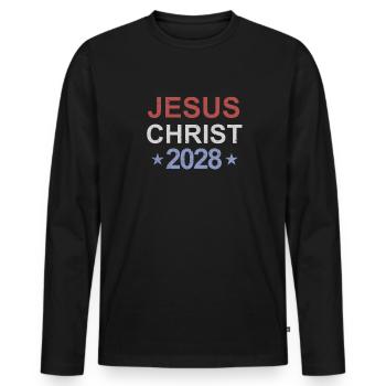 Jésus-Christ 2028 Choisissez Jésus - T-shirt manches longues Premium bio Homme - noir - Devant - Nico (187cm)