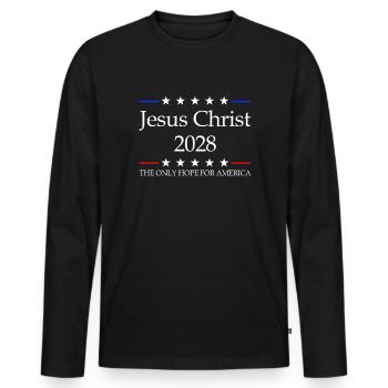 Jesus Christ 2028 The Only Hope for Ameri - Men's Premium Organic Long Sleeve Shirt - black - Front - Nico (187cm)