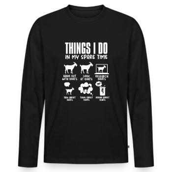 Ce que je fais pendant mon temps libre Utilisation des chèvres - T-shirt manches longues Premium bio Homme - noir - Devant - Nico (187cm)