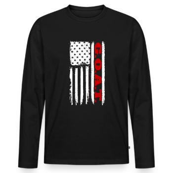 CHÈVRE. Drapeau américain GOAT - T-shirt manches longues Premium bio Homme - noir - Devant - Nico (187cm)