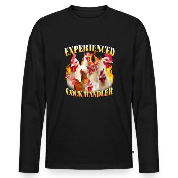 Manutentionnaire expérimenté. Clés de femmes drôles - T-shirt manches longues Premium bio Homme - noir - Devant - Nico (187cm)