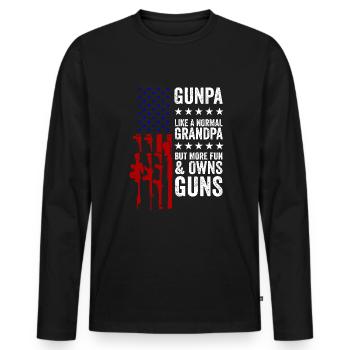 Gunpa wie ein normaler Opa, besitzt aber Waffen Gu - Männer Premium Bio Langarmshirt - Schwarz - Vorne - Nico (187cm)