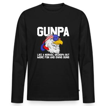 Gunpa Eagle Lustiger Gun Opa Vatertag Gunpa - Männer Premium Bio Langarmshirt - Schwarz - Vorne - Nico (187cm)