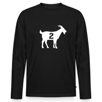 Ziege 2 G.O.A.T. Nummer zwei Ziege - Männer Premium Bio Langarmshirt - Schwarz - Vorne - Nico (187cm)