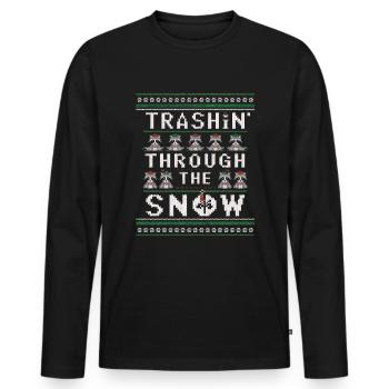 Trashin' Through The Snow Weihnachts-Waschbären-Mü - Männer Premium Bio Langarmshirt - Schwarz - Vorne - Nico (187cm)