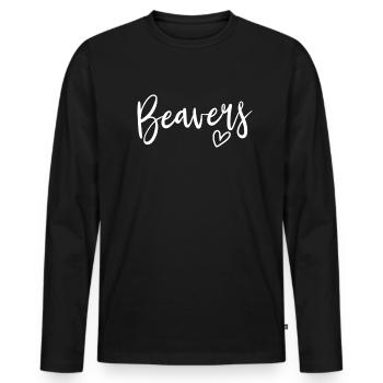 Beavers High School Maskottchen Sportmannschaft Be - Männer Premium Bio Langarmshirt - Schwarz - Vorne - Nico (187cm)