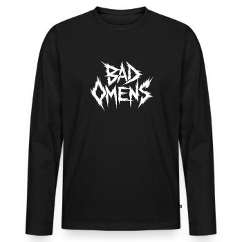 Bad Omens Death Metal Textschriftart Bad Omens - Männer Premium Bio Langarmshirt - Schwarz - Vorne - Nico (187cm)