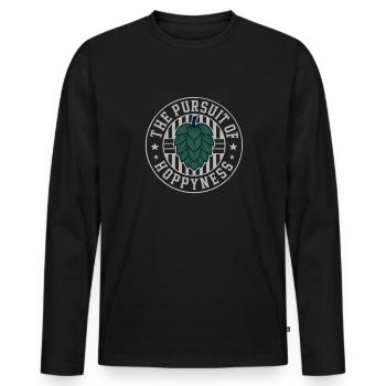 Das Streben nach Hopfenreichtum IPA Hopfenbierlieb - Männer Premium Bio Langarmshirt - Schwarz - Vorne - Nico (187cm)