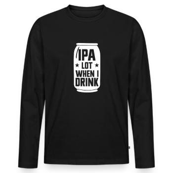 IPA Lot Wenn ich Bier trinke Lustige Bierliebhaber - Männer Premium Bio Langarmshirt - Schwarz - Vorne - Nico (187cm)