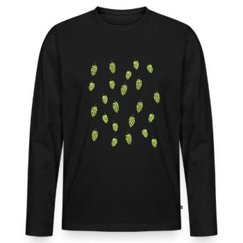 Hopfen Biertrinker Herrenbrauen IPA Hopfen - Männer Premium Bio Langarmshirt - Schwarz - Vorne - Nico (187cm)