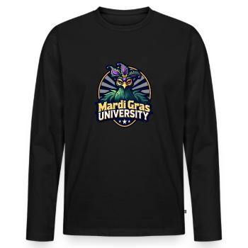 Mardi Gras University Peacock Frauen-Mardi Gras - Männer Premium Bio Langarmshirt - Schwarz - Vorne - Nico (187cm)
