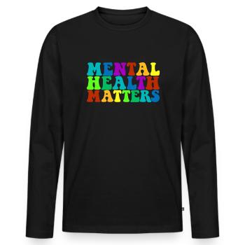 Bewusstsein für psychische Gesundheit Psychische G - Männer Premium Bio Langarmshirt - Schwarz - Vorne - Nico (187cm)