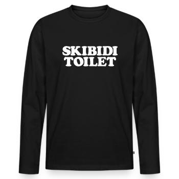 Skibidi Toilette Meme Brainrot Lustige Skibidi Toi - Männer Premium Bio Langarmshirt - Schwarz - Vorne - Nico (187cm)