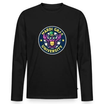 Mardi Gras University Crawfish Herren-Mardi Gras - Männer Premium Bio Langarmshirt - Schwarz - Vorne - Nico (187cm)