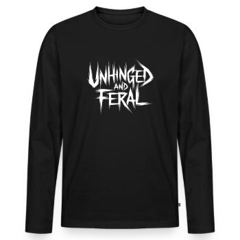 Unbeholfen und wild - Männer Premium Bio Langarmshirt - Schwarz - Vorne - Nico (187cm)