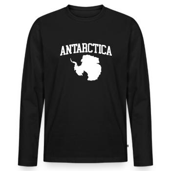 Antarktis-Karte der Antarktis - Männer Premium Bio Langarmshirt - Schwarz - Vorne - Nico (187cm)