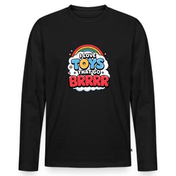 Ich liebe Toys That Go Brrrr Raunchy Women's - Männer Premium Bio Langarmshirt - Schwarz - Vorne - Nico (187cm)