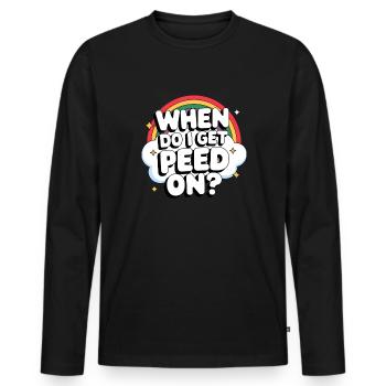 When will I be treated to raunchy, vulgar adults? - Men's Premium Organic Long Sleeve Shirt - black - Front - Nico (187cm)
