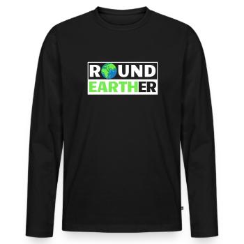 Round Earther Drôle Round Earth Society Non fl - T-shirt manches longues Premium bio Homme - noir - Devant - Nico (187cm)