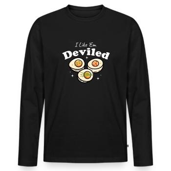 Ich mochte Em Deviled Thanksgiving Deviled Eggs. - Männer Premium Bio Langarmshirt - Schwarz - Vorne - Nico (187cm)