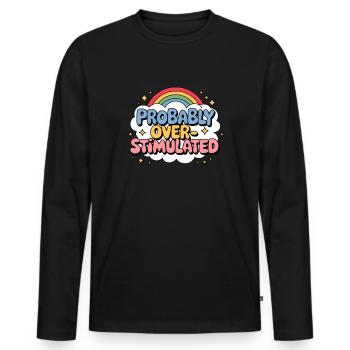 Probably overstimulated. Rainbow Uberstim - Men's Premium Organic Long Sleeve Shirt - black - Front - Nico (187cm)