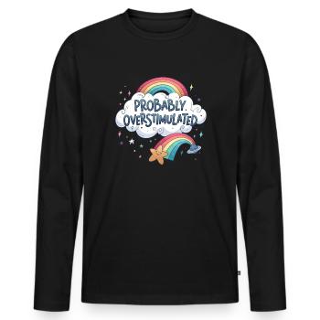 Probably overstimulated. Rainbow Uberstim - Men's Premium Organic Long Sleeve Shirt - black - Front - Nico (187cm)