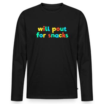 Will sulk for snacks Kid Core Brat Gen Z Kid - Men's Premium Organic Long Sleeve Shirt - black - Front - Nico (187cm)