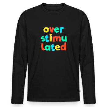 Overstimulated Kidcore Funny Brat Gen Z Kidco - Men's Premium Organic Long Sleeve Shirt - black - Front - Nico (187cm)