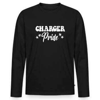 Charger Pride High School Chargers Sports Team - Men's Premium Organic Long Sleeve Shirt - black - Front - Nico (187cm)