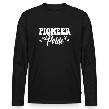 Pioneer Pride High School Pioneers Sports Team - Men's Premium Organic Long Sleeve Shirt - black - Front - Nico (187cm)