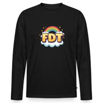 FDT Regenbogen FDT - Männer Premium Bio Langarmshirt - Schwarz - Vorne - Nico (187cm)