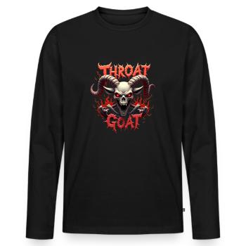 Throat Goat Adult Humor Unangemessen Raunchy - Männer Premium Bio Langarmshirt - Schwarz - Vorne - Nico (187cm)