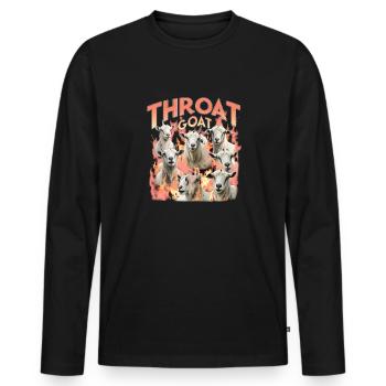 Throat Goat Adult Humor Unangemessen Raunchy - Männer Premium Bio Langarmshirt - Schwarz - Vorne - Nico (187cm)