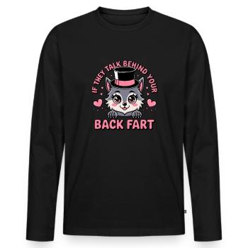 When they're talking behind your back, fart werewolf - Men's Premium Organic Long Sleeve Shirt - black - Front - Nico (187cm)