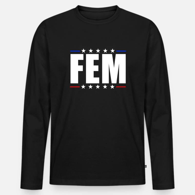 FEM - Männer Premium Bio Langarmshirt - Schwarz