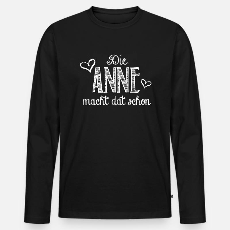 Anne - Männer Premium Bio Langarmshirt - Schwarz