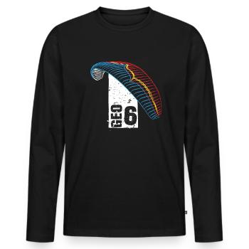 Geo 6 Parapente à l’ozone - T-shirt manches longues Premium bio Homme - noir - Devant - Nico (187cm)