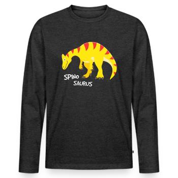 Spinosaurus - Men's Premium Organic Long Sleeve Shirt - heather anthracite - Front - Nico (187cm)