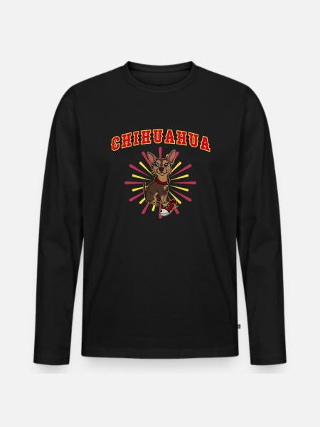 Chihuahua Dog Sneaker - Men's Premium Organic Long Sleeve Shirt - black