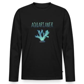 Aquarium Coral Coral Reef Aquarists - Men's Premium Organic Long Sleeve Shirt - black - Front - Nico (187cm)