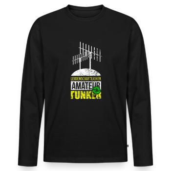 Antenne Funker Amateurfunker Geschenk - Männer Premium Bio Langarmshirt - Schwarz - Vorne - Nico (187cm)